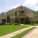 beautiful house exterior view with a garden