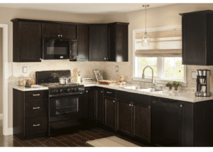 a furnished kitchen with appliances