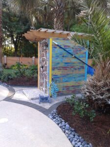 a relaxing shower area outdoor