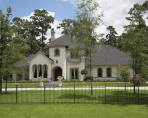 view of a beautiful property with trees